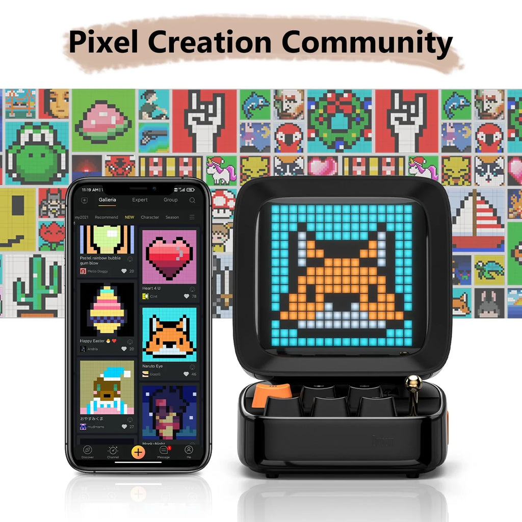 Divoom Ditoo Plus Pixel Art Blutooth Sizepeaker, 10W, Black