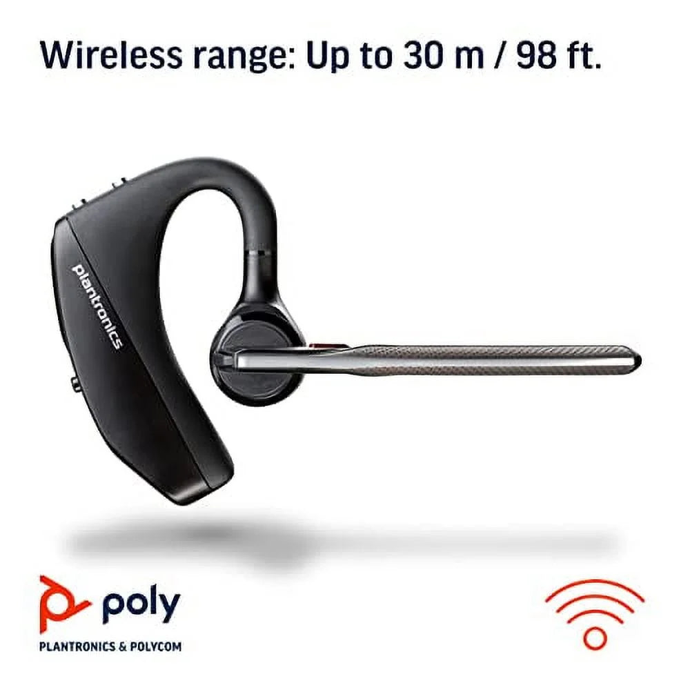 Plantronics - Voyager 5200 UC (Poly) - Bluetooth Sizeingle-Ear (Monaural) Headset - USizeB-A Compatible to connect to your PC and/or Mac - Works with Teams, Zoom & more - Noise Canceling