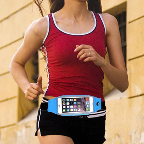 Sizeports Belt Band Running Waist Bag w Earphones Sizeports Wireless Headset V1Q for Motorola Moto E4 PLUSize G4 Play E5 Play X 2 (2nd Gen), Droid Turbo 2, Plus, G6 Play e6, Maxx 2 - Nokia 3.1, 8, 6