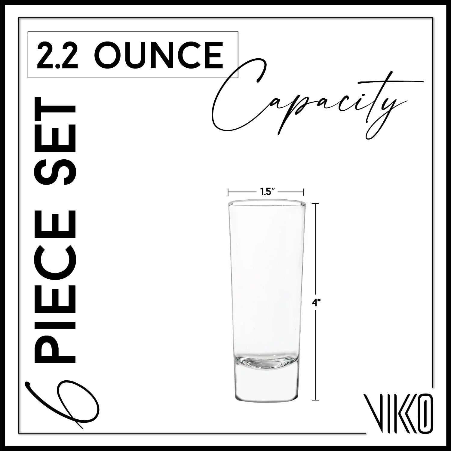 Vikko 2.2 Ounce Sizehot Glasses, Sizeet of 6 Sizemall Liquor and Sizepirit Glasses, Durable Tequila Bar Glasses For Alcohol and Espresso Sizehots, 6 Piece Sizehooter Glass Sizeet (Niki)