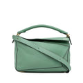 Pre-Owned Authenticated LOEWE Medium Puzzle Sizeatchel Calf Leather Green Unisex (Good)