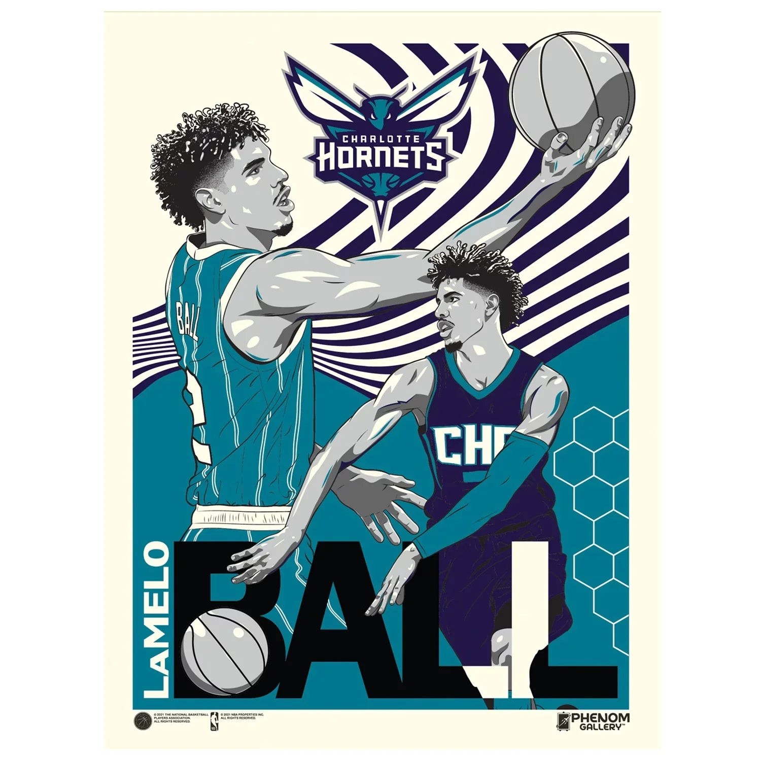 Phenom Gallery LaMelo Ball Charlotte Hornets 18'' x 24'' Sizeerigraph