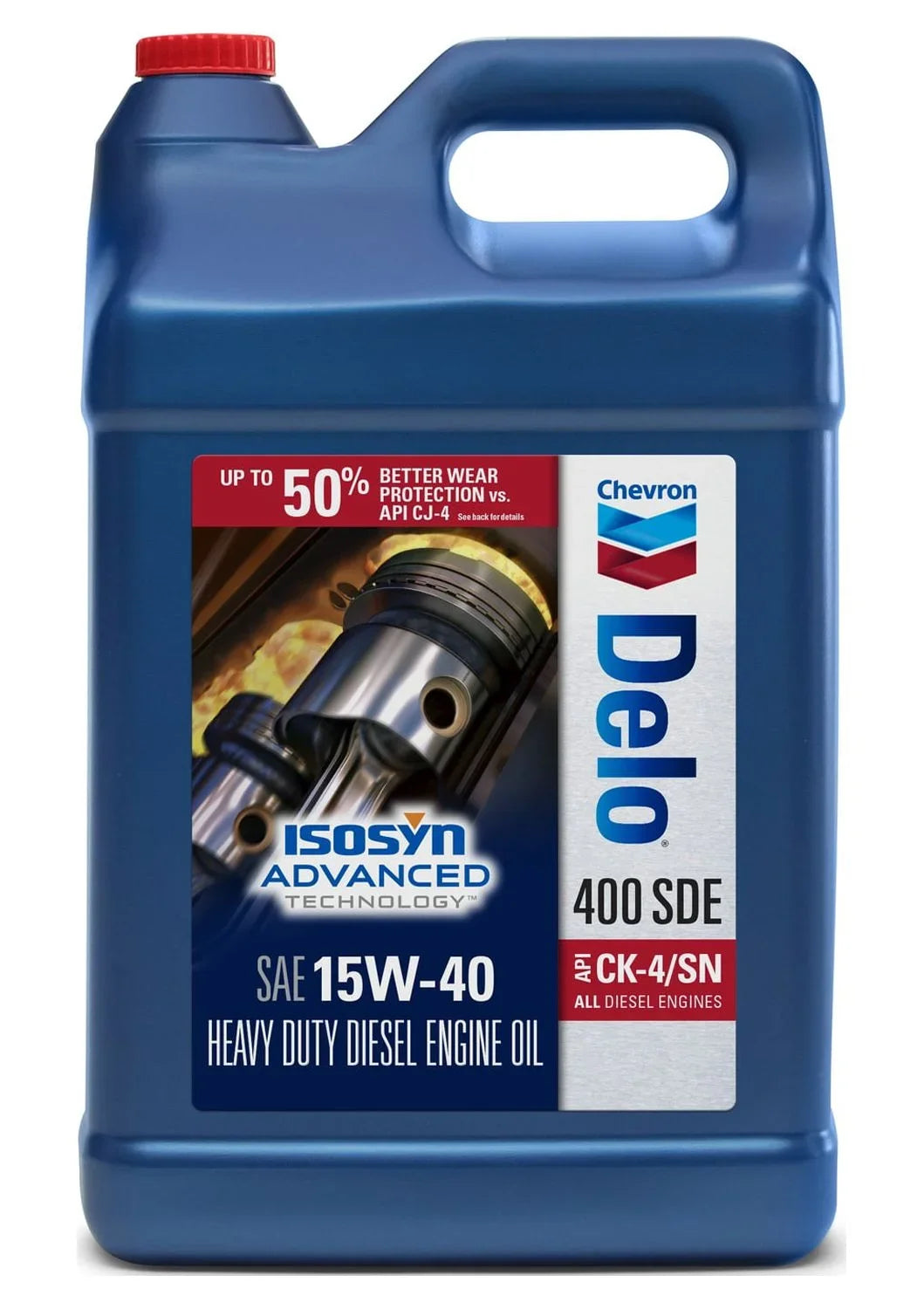 Chevron Delo 400 SizeDE CK-4 15W-40 Heavy Duty Diesel Motor Oil, 2.5 Gallons