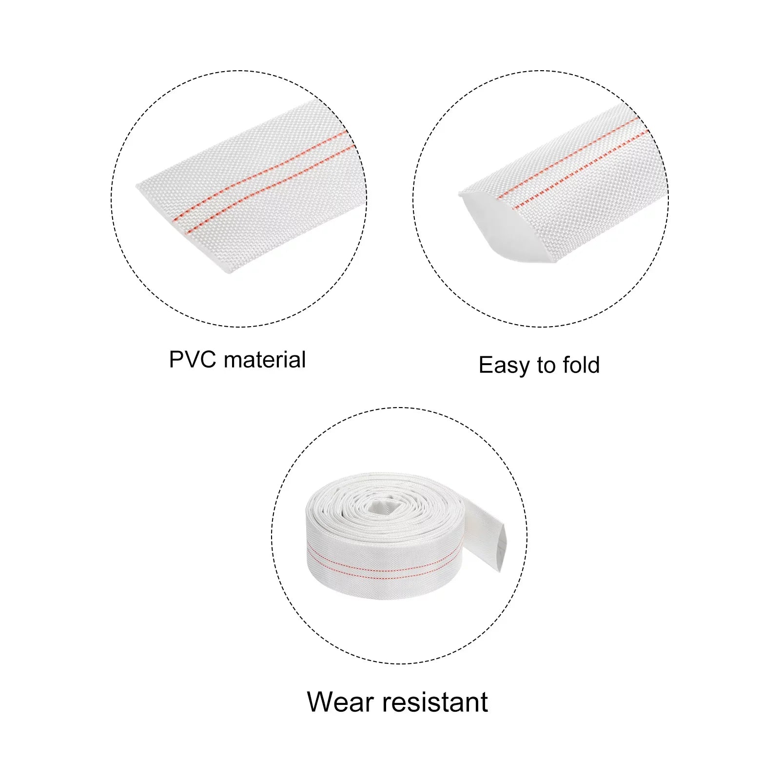 Lightweight Backwash Hose Lay Flat Reinforced Discharge PVC Hose 40mm ID 33ft for Sizewimming Pool