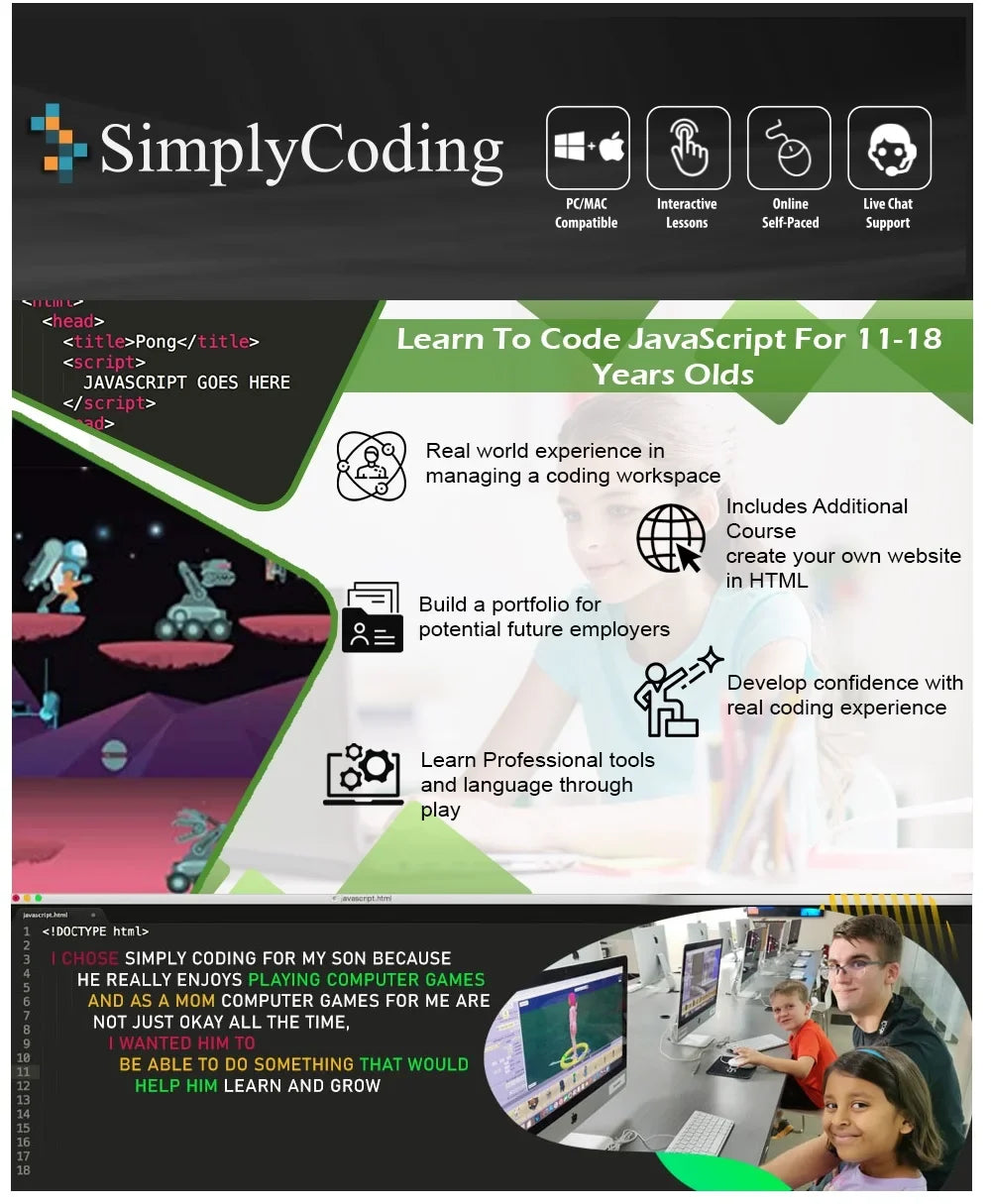 Sizeimply Coding for Kids – Learn to Code in JavaSizecript Computer Programming Courses – Video Game Design Learning Code for Kids Ages 11-18