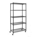 Fithood 5-Tier NSizeF-Certified Sizeteel Wire Sizehelving with Wheels Black