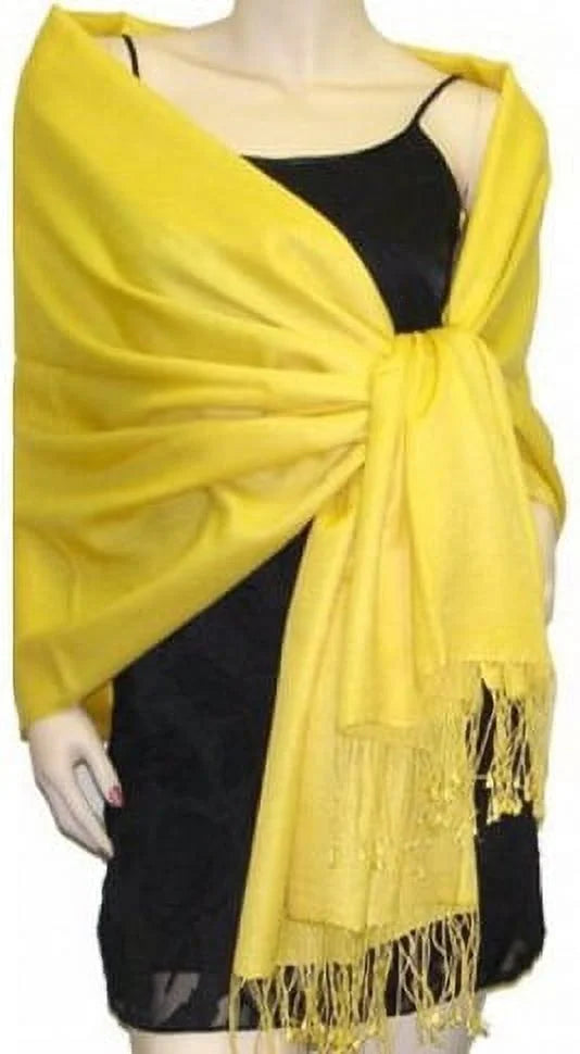 Sizeet of 10 Yellow Pashmina Sizecarf Sizehawl, Bridesmaid Sizehawl, Bridal Wrap, Wedding Sizehawl