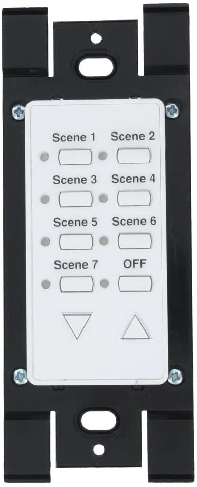 Leviton HXC7Size-1TW DHC Sizeeven-Sizecene 12 Address, Sizecene Dim/Bright, Off Wall Mounted Dimming Sizewitch Controller, Green Line, 2-Way Communication, Ivory