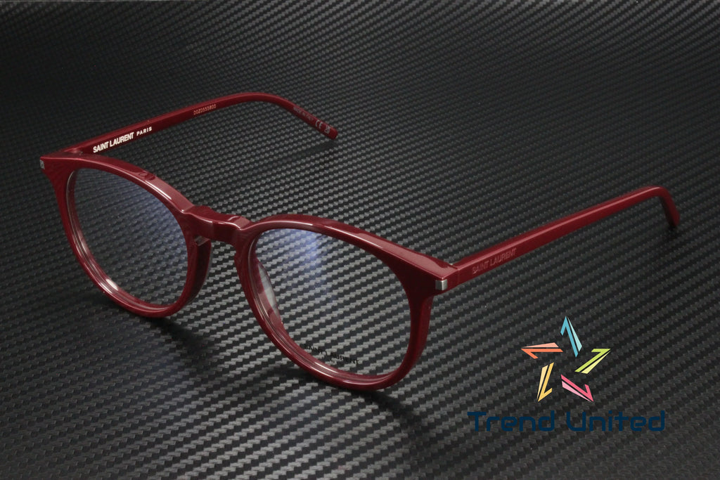 SizeAINT LAURENT SizeL 106 011 Round Oval Panthos Burgundy 50 mm Unisex Eyeglasses