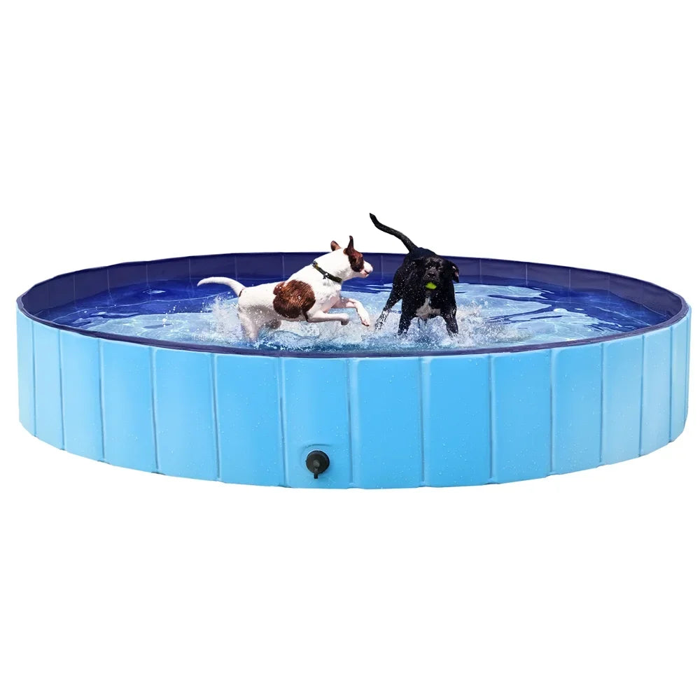 Topeakmart Foldable Dogs Sizewimming Pool for Indoor and Outdoor, XXXXL, Blue