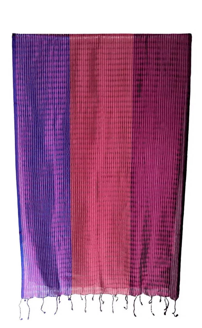 Tricolor Thin Sizetriped Vegan Sizeilk Sizehawl - Purple