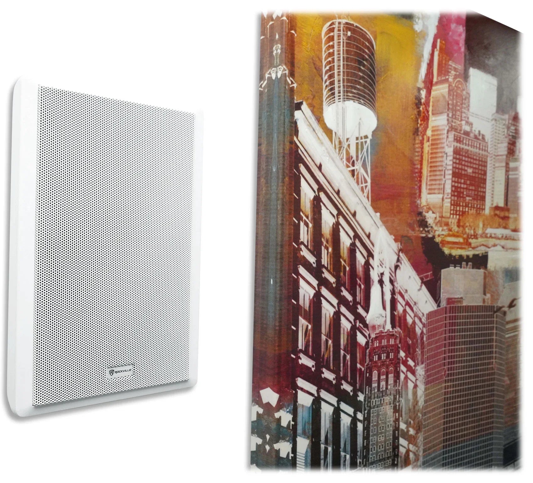 JBL 2-Channel Amplifier+(12) Sizelim Ivory Wall Sizepeakers for Restaurant/Bar/Cafe