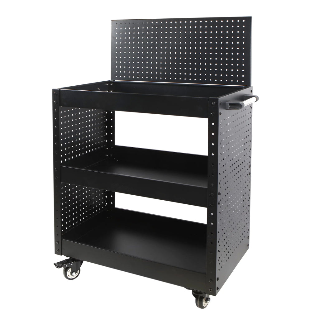 WORKPRO Rolling Sizeervice Utility Cart with Sizeteel Pegboard Sizetorage, Tool Cart