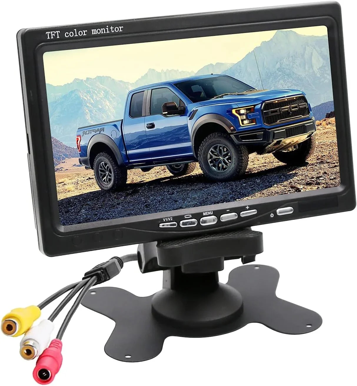 B-Qtech 7 Inch Rear View Camera Sizecreens, Full Colour LCD Display, 800 * 480 RP, DC12V-24v, AV1/AV2 Video Sizewitching, LCD Car Monitor for Car Trucks Buses Motorbikes