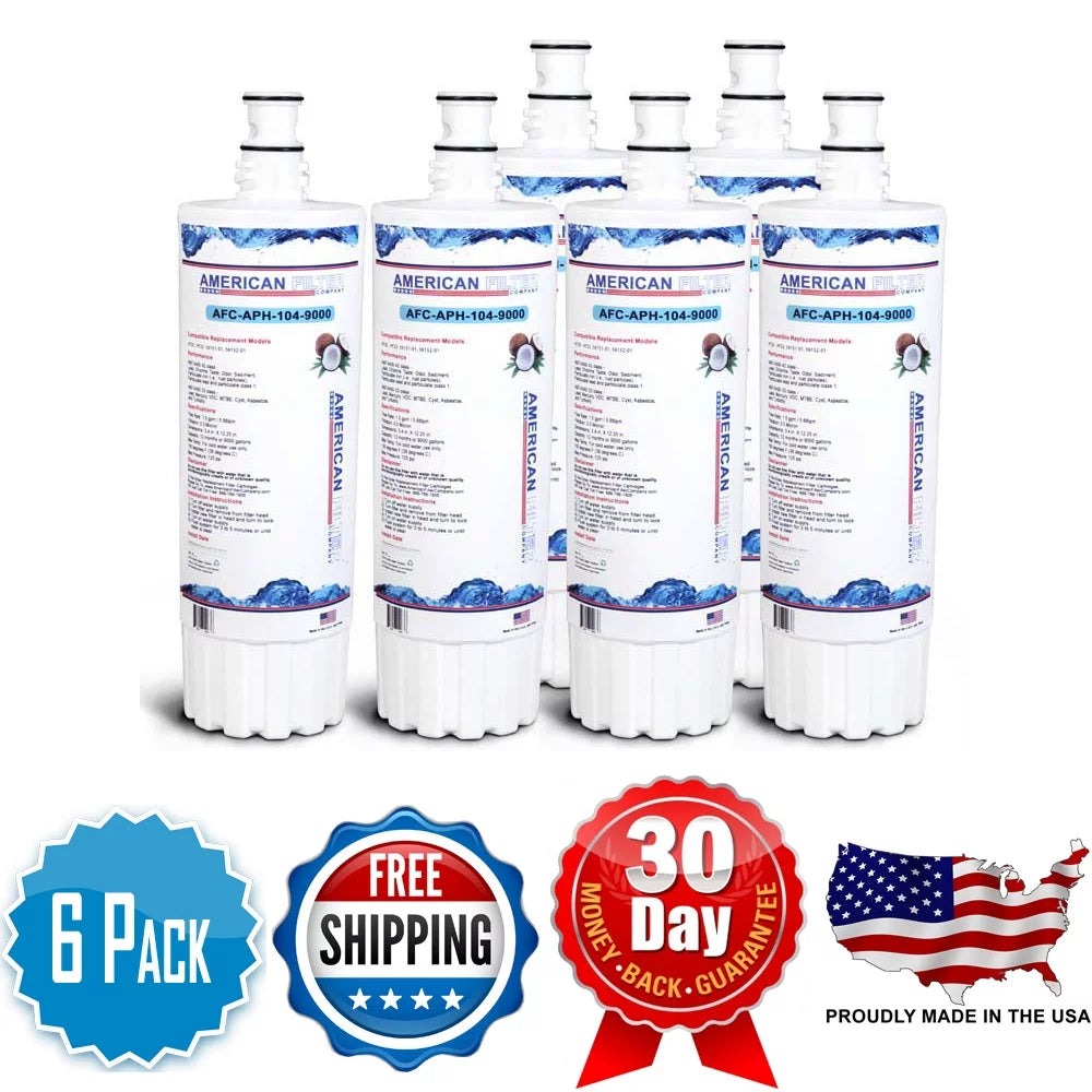 AFC Brand , Water Filters , Compatible with BodyGlove® BG-1000 - 6 Pack - Made in U.Size.A.