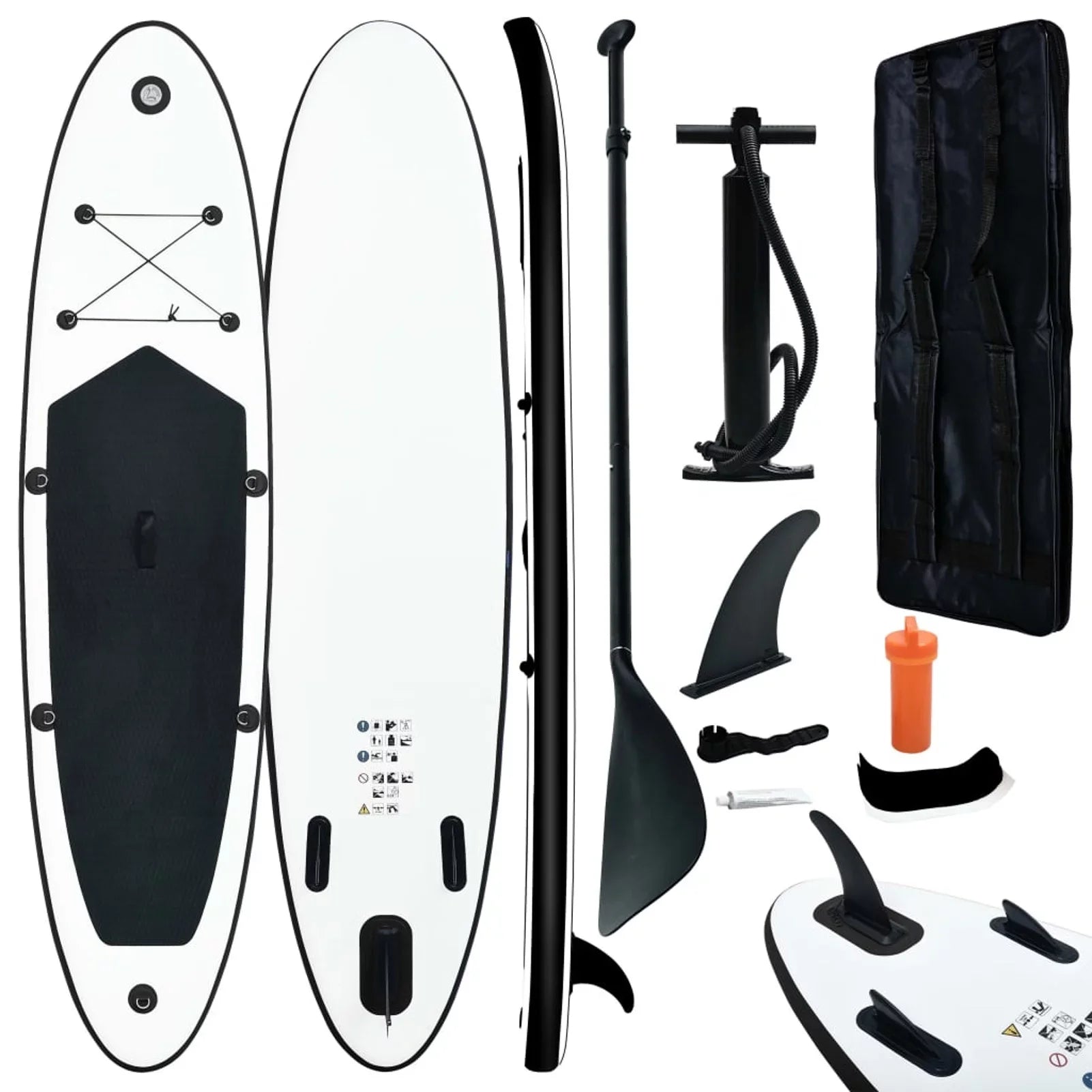 Inflatable Paddleboard Sizeet Black and Ivory