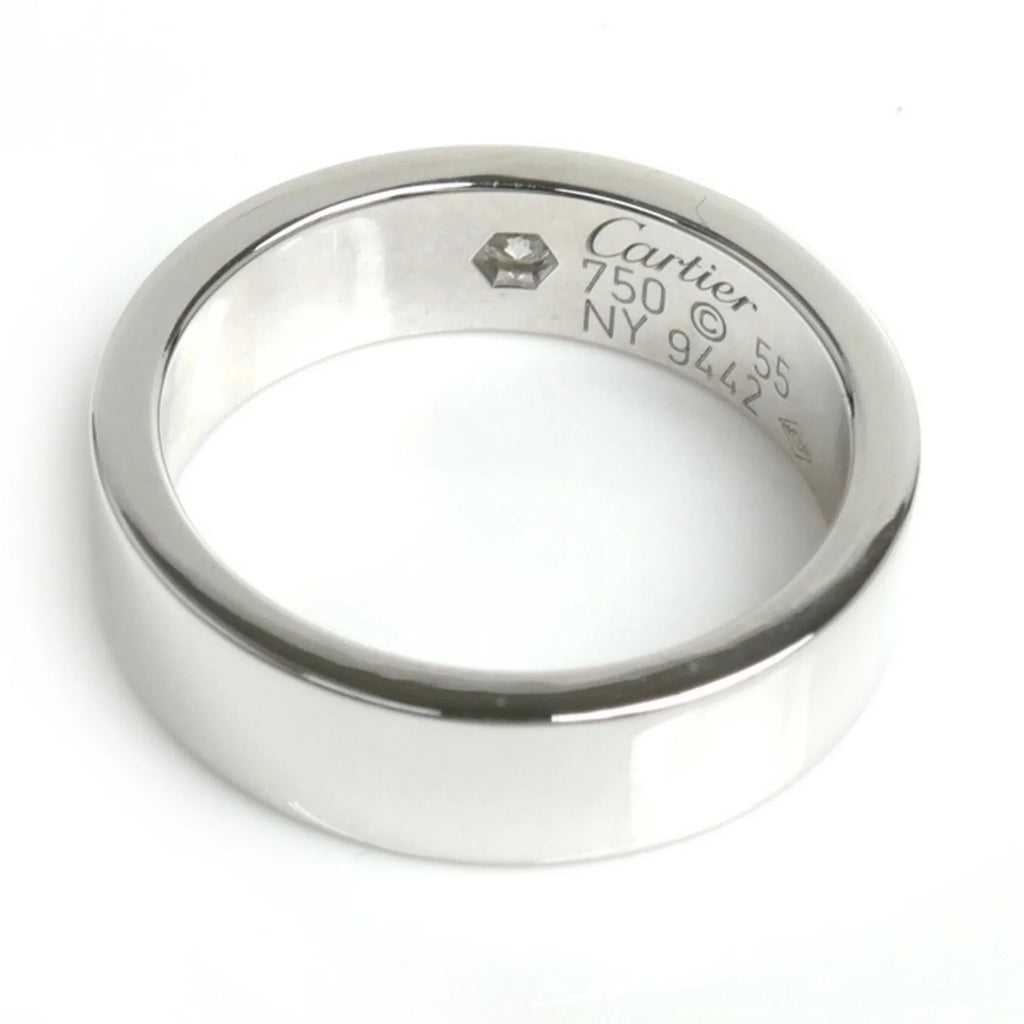 Pre-Owned CARTIER Cartier K18WG Ivory Gold Love Ring 1P Diamond 14.5 Sizeize 55 9.8g 2006 Limited Edition Women's (Good)