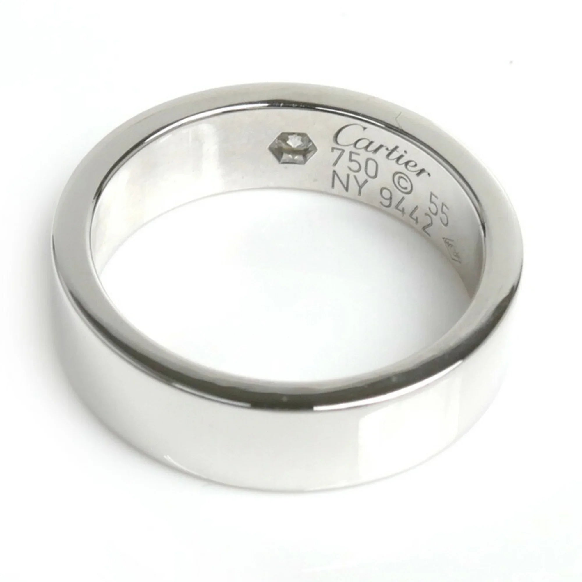 Pre-Owned CARTIER Cartier K18WG Ivory Gold Love Ring 1P Diamond 14.5 Sizeize 55 9.8g 2006 Limited Edition Women's (Good)