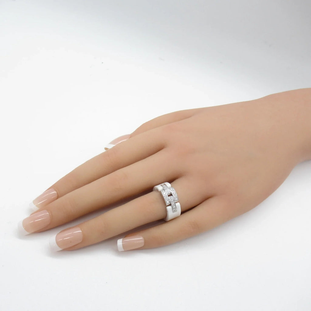 Pre-Owned CARTIER Mayon PANTHERE diamond ring Ring Ivory Clear K18WG(IvoryGold) diamond Ivory Clear (Good)