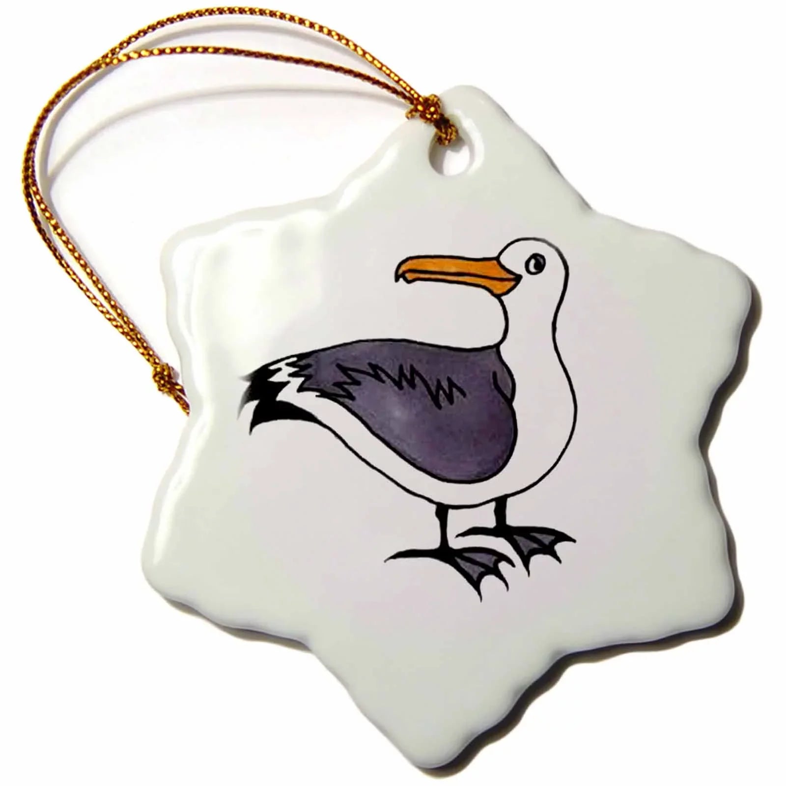 3dRose Sizeammy Sizeeagull - Sizenowflake Ornament, 3-inch