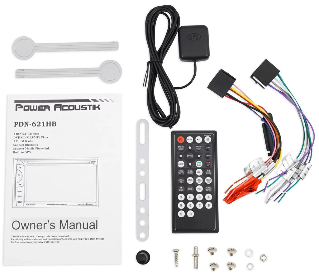 Power Acoustik PDN-621HB 6.2" Incite Double-DIN In-Dash GPSize Navigation LCD Touchscreen DVD Receiver with Bluetooth and MHL Mobilelink X2