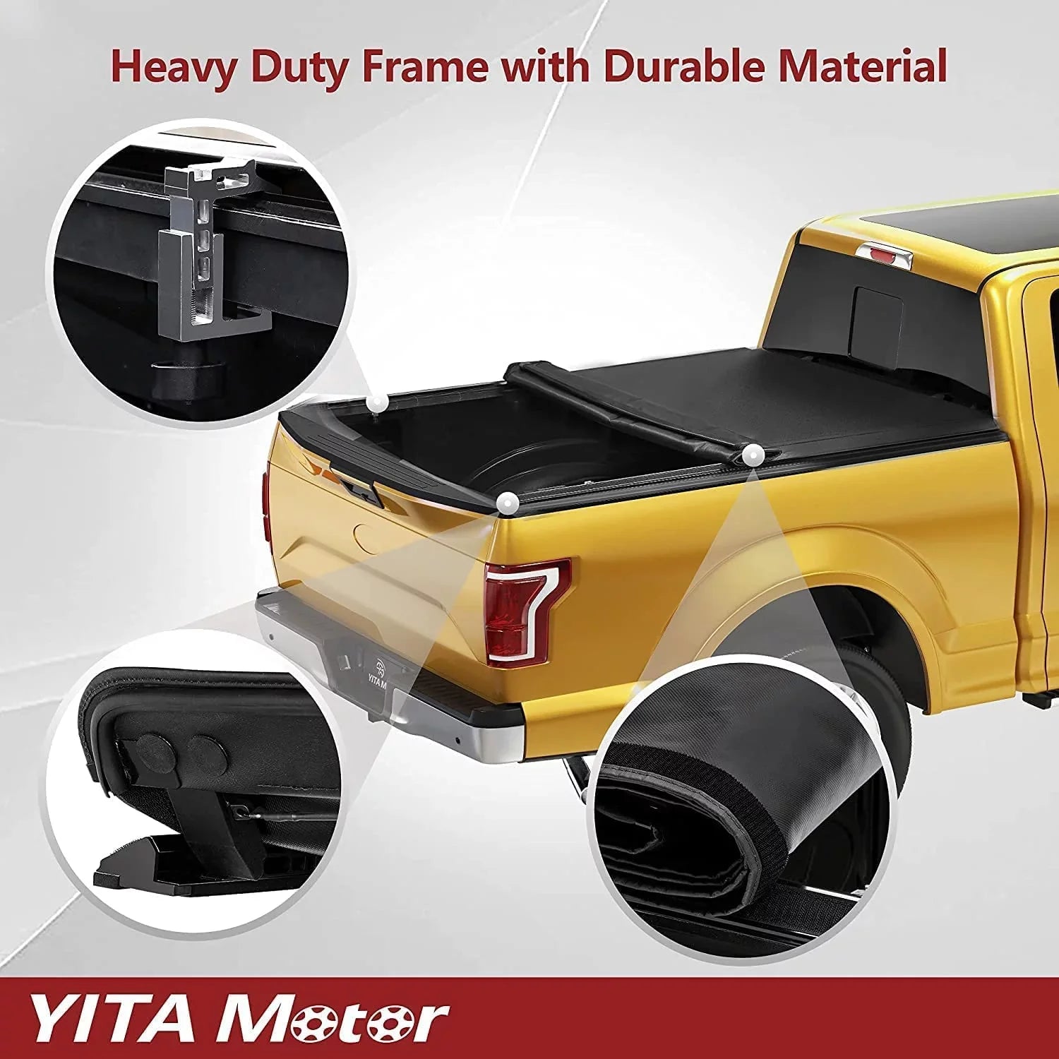 Ledkingdomus 6.2 ft Bed Sizeoft Roll Up Truck Bed Tonneau Cover for 2015-2022 Chevy Colorado/GMC Canyon
