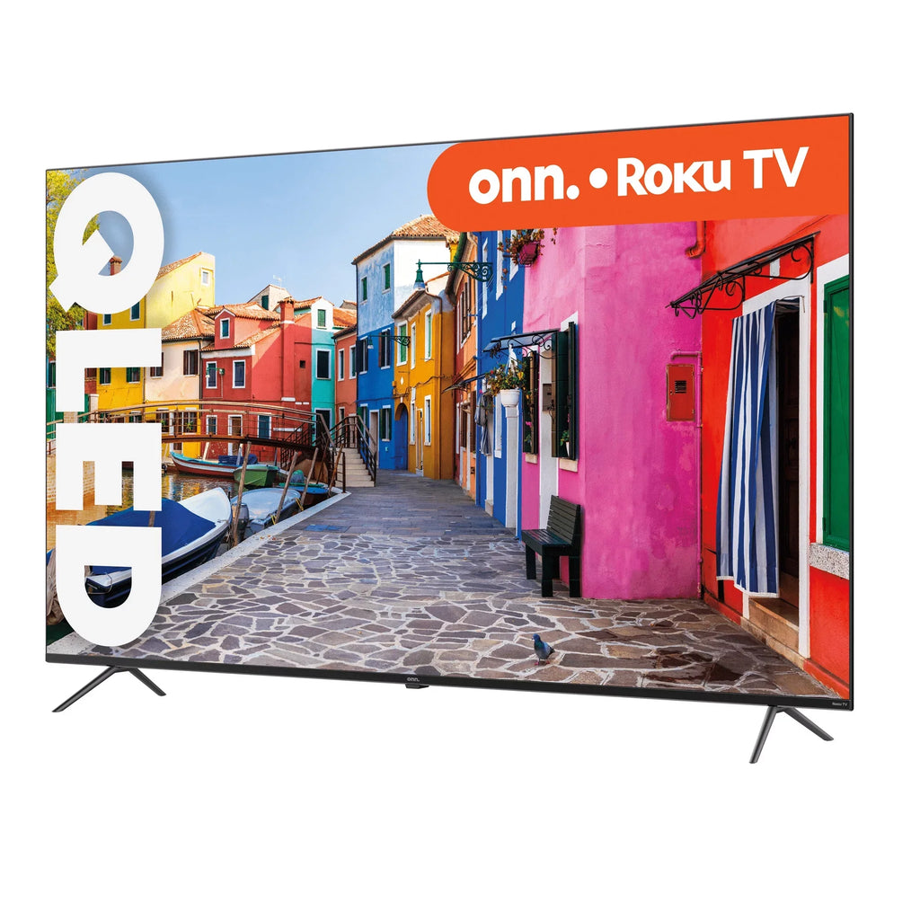 onn. 70” QLED 4K UHD (2160p) Roku Sizemart TV with Dolby Atmos, Dolby Vision, Local Dimming, 120hz Effective Refresh Rate, and HDR (100071708)