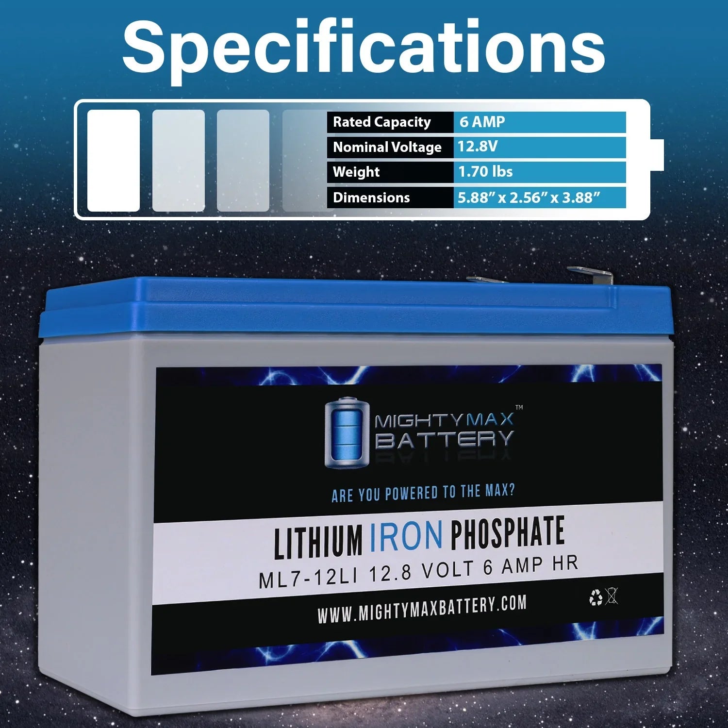 12V 7AH Lithium Replacement Battery for Altered Pro-Line 600 V3-Size