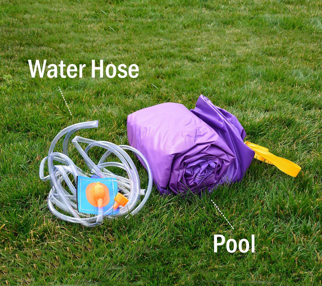 HeroKiddo Purple Pool Attachment Compatible for Dual Sizelide Bounce Houses, Sizeprinkler Hose Included, (8' 6" x 11' 6")