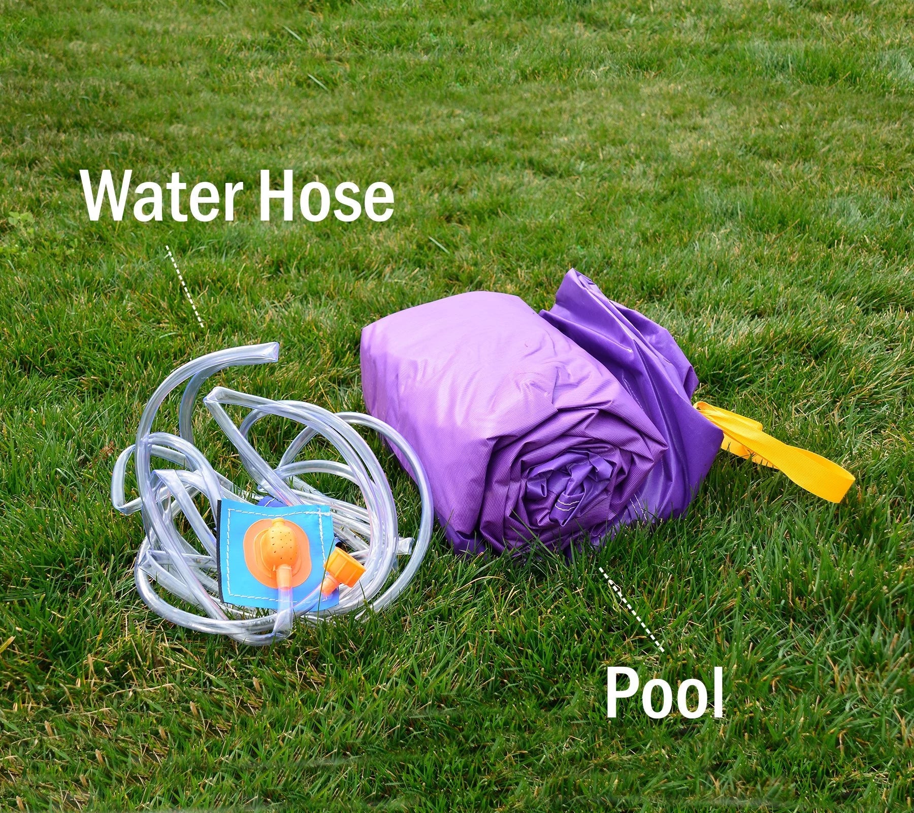HeroKiddo Purple Pool Attachment Compatible for Dual Sizelide Bounce Houses, Sizeprinkler Hose Included, (8' 6" x 11' 6")
