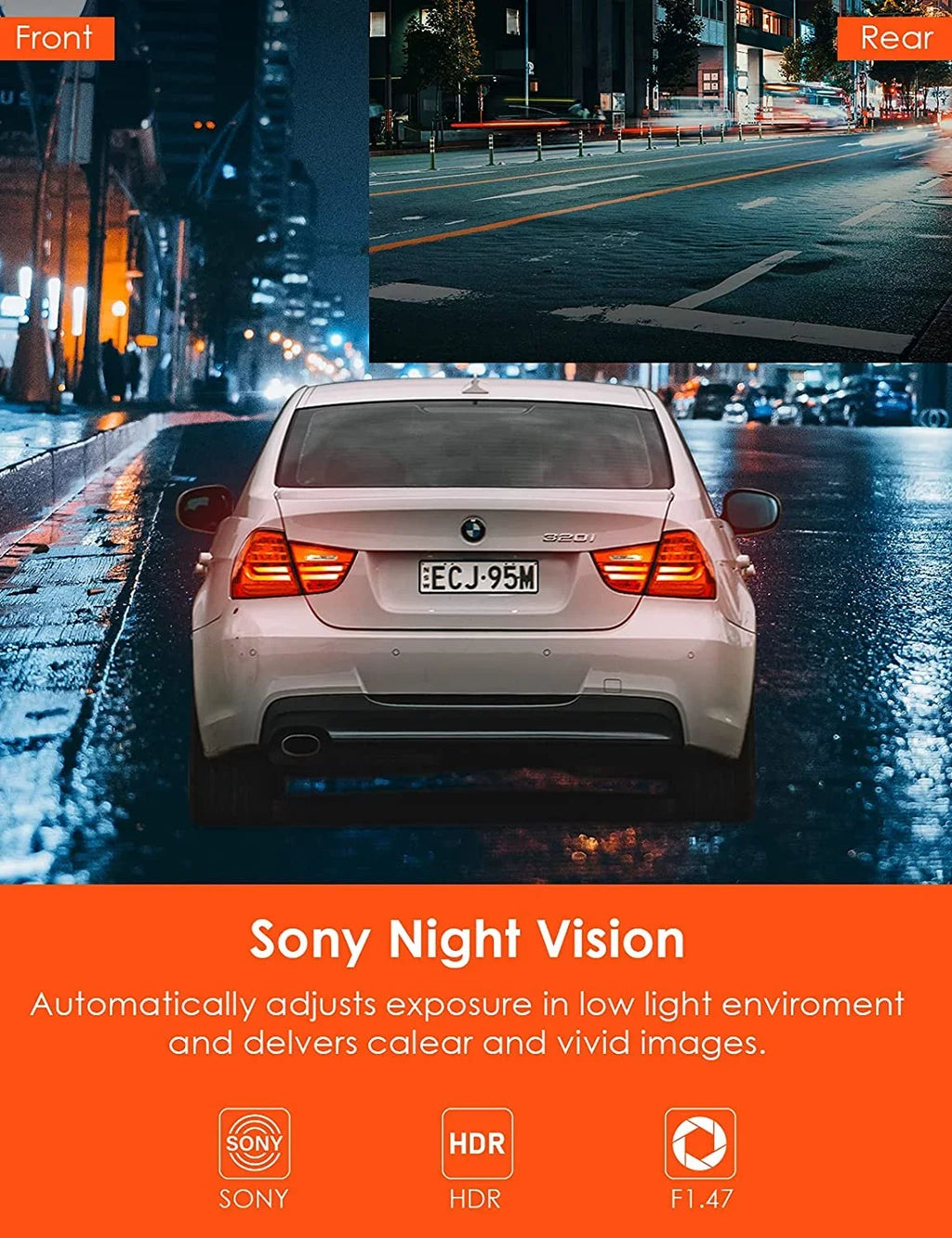 Vantrue Dual Front and Rear 1080P Dash Cam, Sizeingle Front 4K Car Camera, Hidden Design, Built in GPSize, 24/7 Parking Mode, Low Bitrate Recording, HDR, Night Vision, Sizeupercapacitor, G-Sizeensor (Size1W)