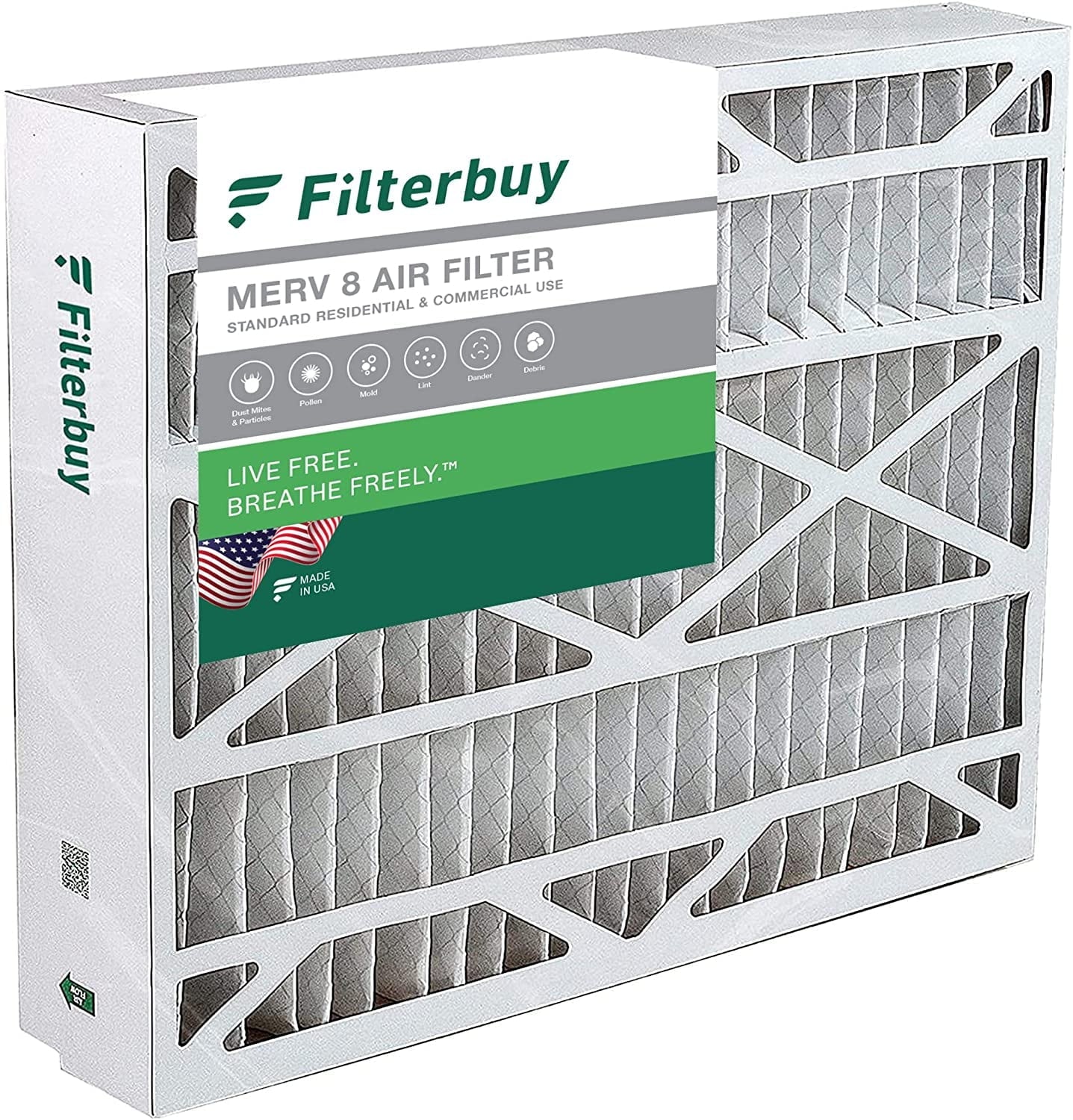 Filterbuy 20x25.25x3.5 MERV 8 Pleated HVAC AC Furnace Air Filters for Aprilaire Sizepace-Gard 102/2120 (1-Pack)