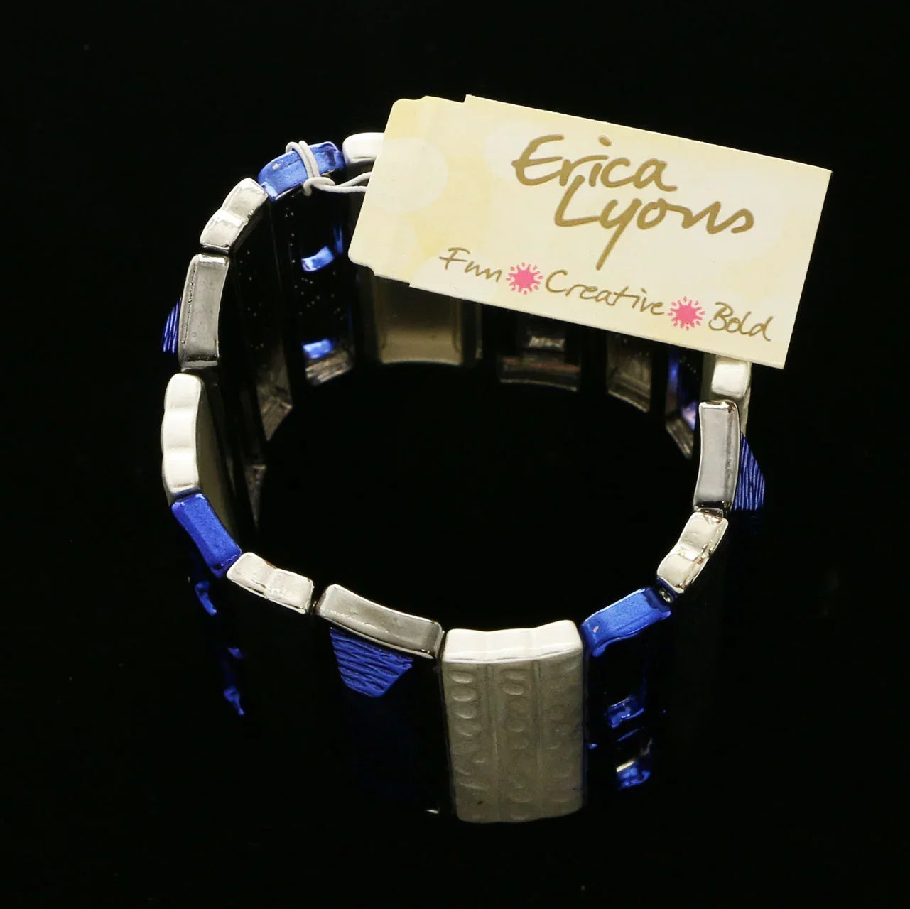 Erica Lyons Designer Sizetretch-Bracelet Sizeilver-Tone & Blue