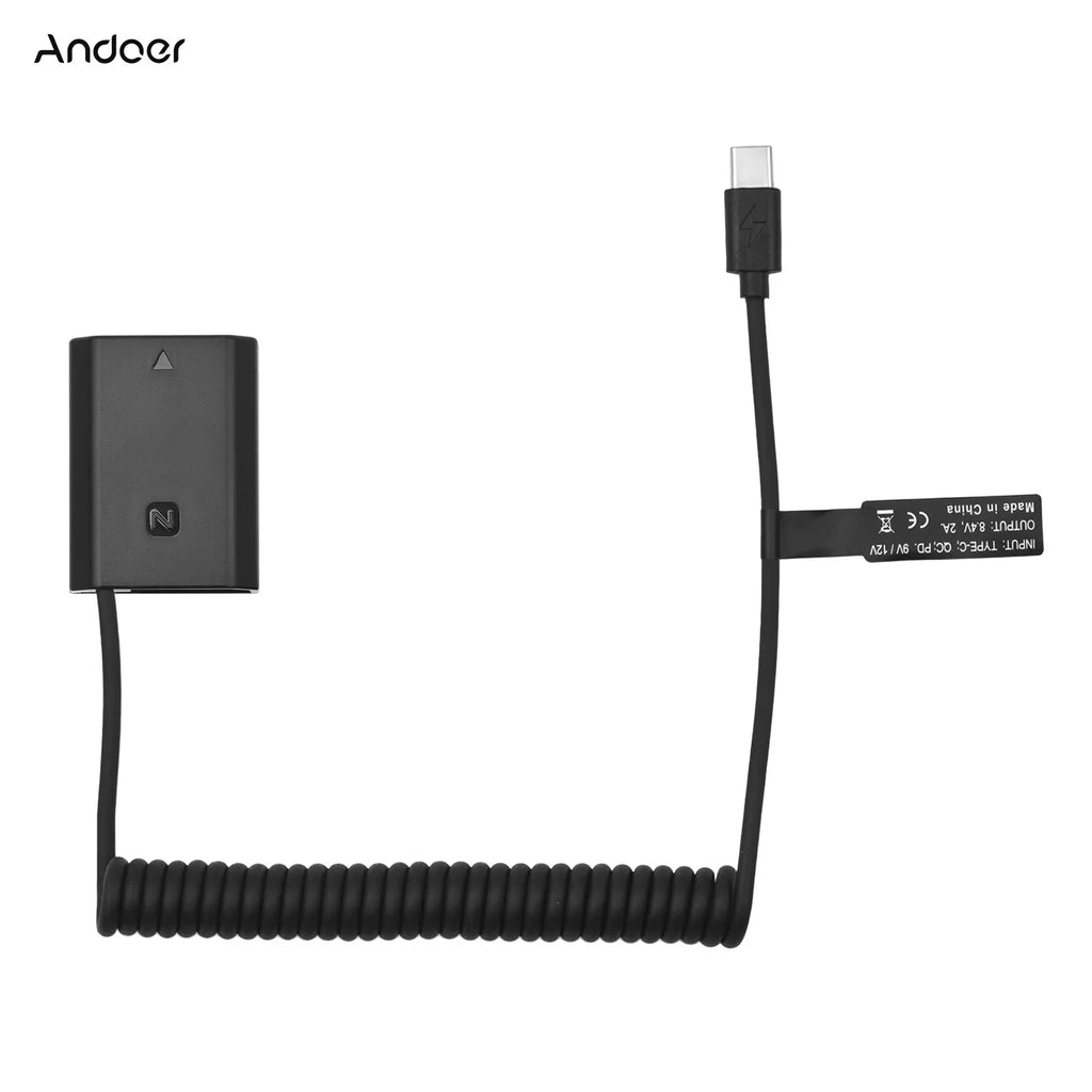 Andoer Adapter,Cable A6600 A7C A7RIV A9 A9II USizeB-C Coupler Adapter Type-C Power Cable A7III A7SizeIII A7RIII Adapter USizeB Type-C Power Cable A6600 NP-FZ100 Dummy Battery A6600 A7C A7III USizeB Type-C Power