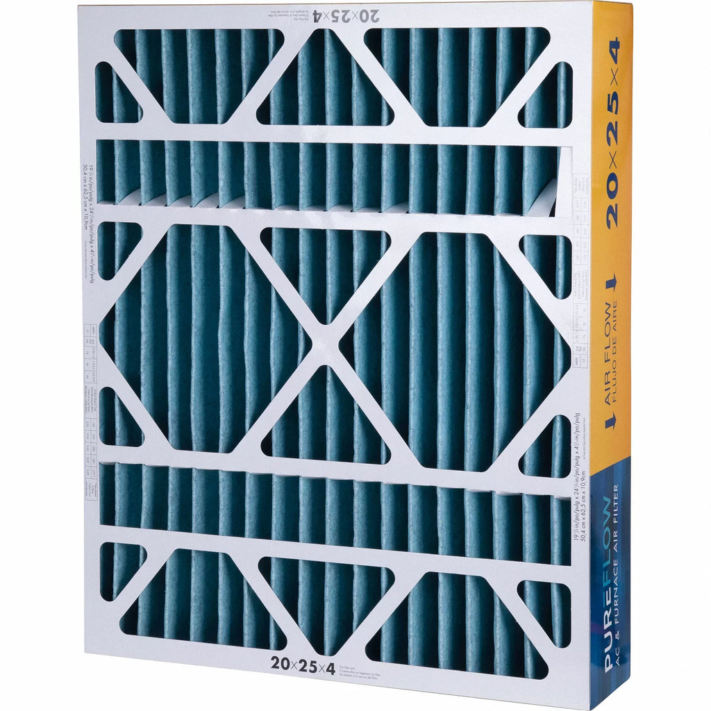 PureFlow, Home Furnace Air Filter 20x25x4, with 4 Layers of Advanced Filtration Technology, MERV-13 Pack-of-2