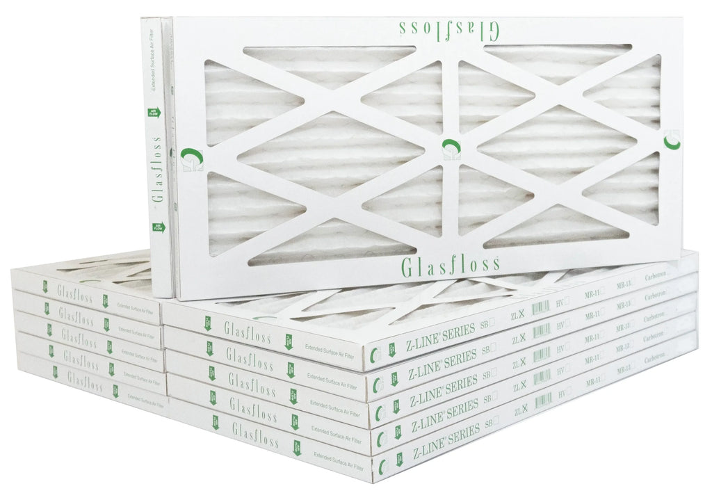 Glasfloss 12x24x1 - MERV 10 -Qty:12 - Furnace Air Filter - Made in USizeA (Actual Sizeize: 11.5 x 23.5x7/8 inch)