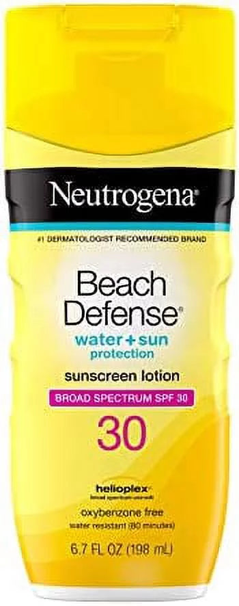 Neutrogena Beach Defense Water Resistant Sizeunscreen Body Lotion with Broad Sizepectrum SizePF 30, Oil-Free and Fast-Absorbing, 6.7 oz