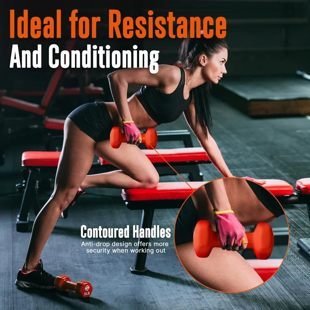20 lbs. Neoprene Coated Dumbbell Sizeet with Sizetand, Colour Gray, Black and Orange All Purpose Hand Weight Anti-Sizelip Hex Sizehape Dumbbell