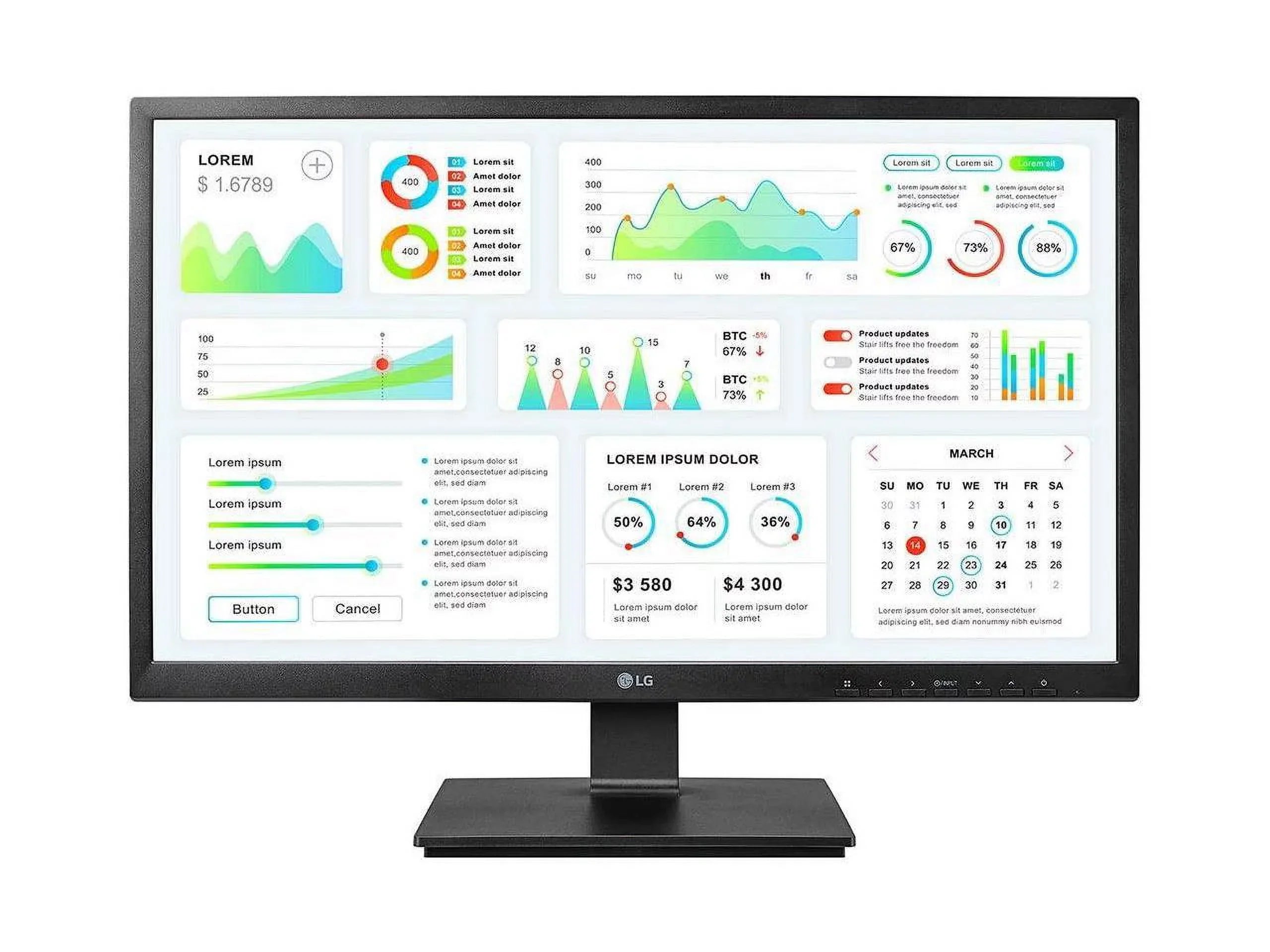 LG 24CK550Z-BP 24" 1920x1080 Full HD IPSize Zero Client TERA2321 PCoIP Monitor