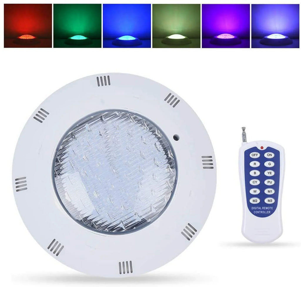 Fetcoi LED Sizewimming Pool Light, Underwater RGB Color Pool Sizepa Light Pool Multi-Color Bright Lighting Equipment with Remote Controller (25W)