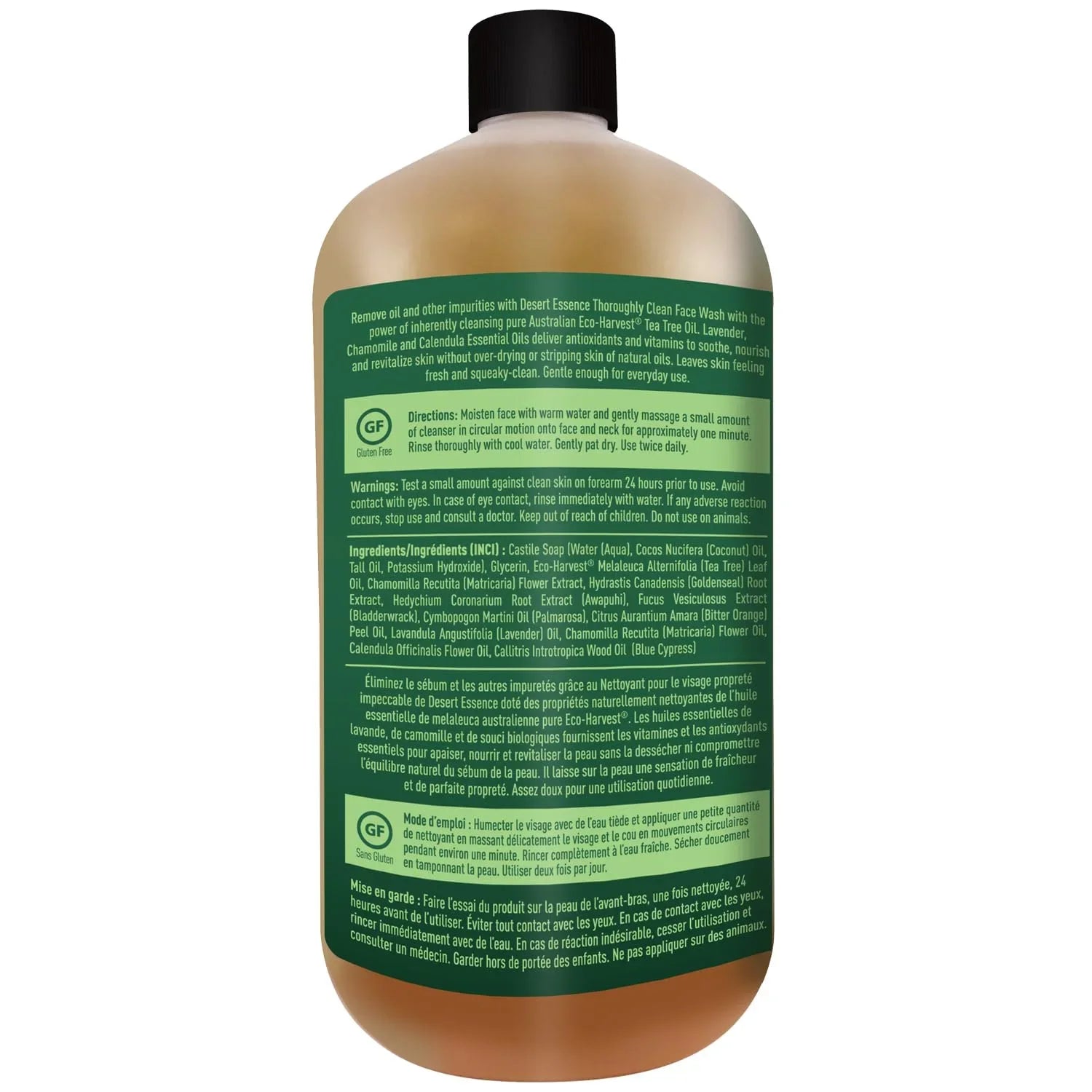 Desert Essence, Thoroughly Clean Face Wash with Tea Tree Oil, Hydrating & Non-Drying, 32 Oz Tea Tree 32 Fl Oz (Pack of 1)