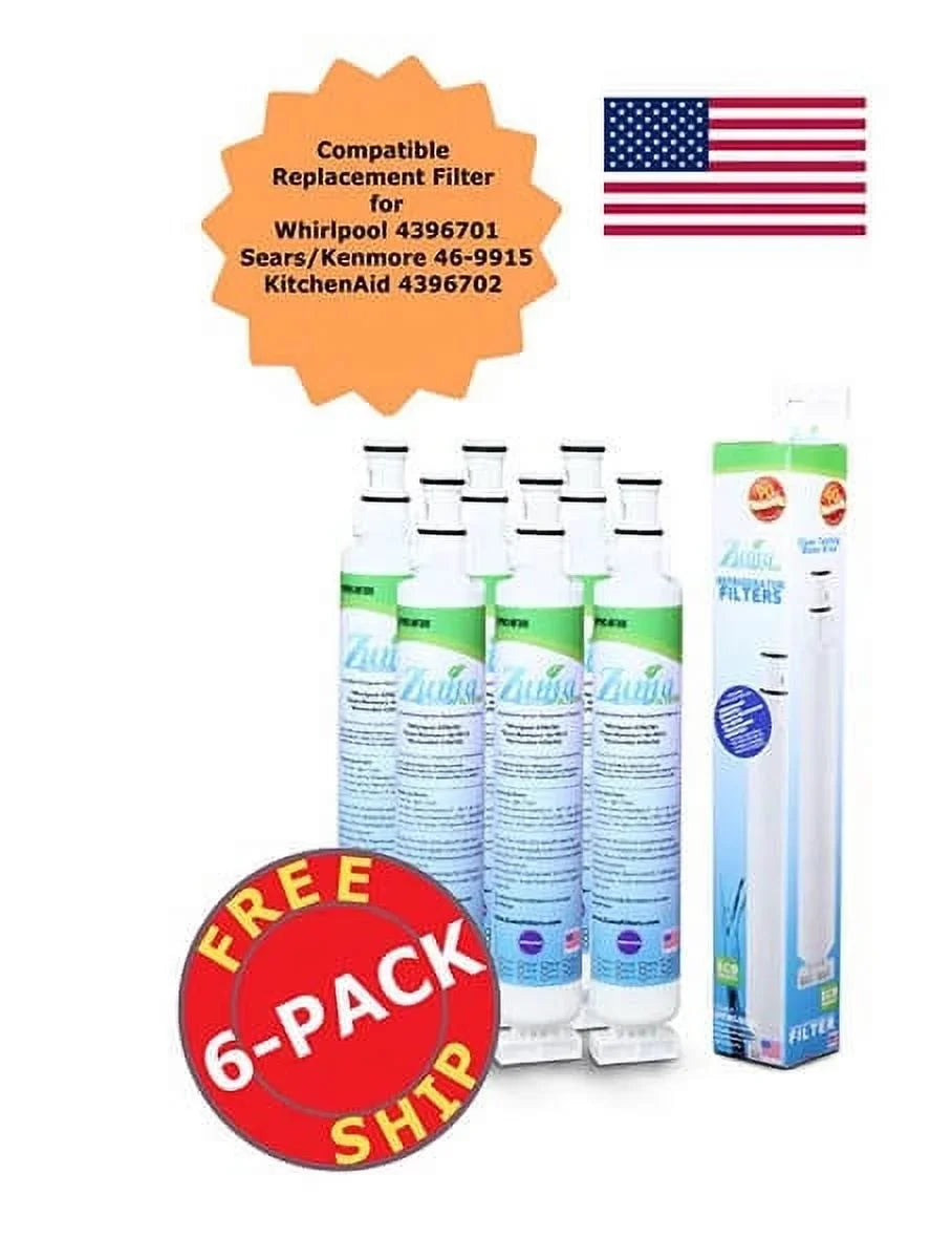 ZUMA Brand , Water and Ice Filter , Model # OPFW3-RF300 , Compatible with Whirlpool® EFF-6001A - 6 Pack - Made in U.Size.A.