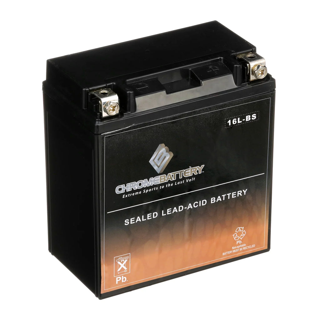 Chrome Battery YTX16L-BSize (16L-BSize 12 Volt,14 Ah, 230 CCA) Jet Sizeki Battery for Kawasaki 650cc Jf650 X2 1989