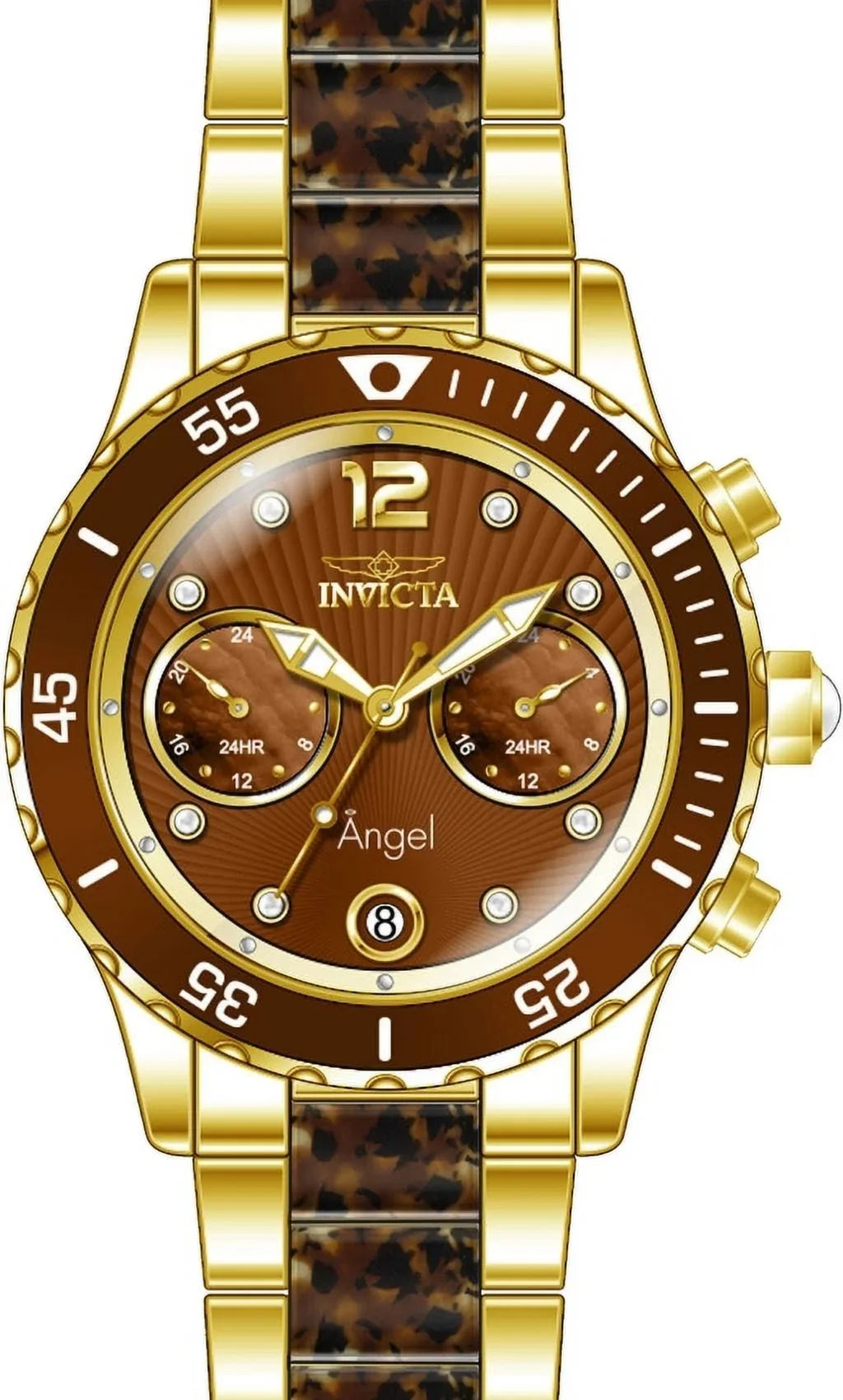 Invicta Women's Angel Brown Sizeteel Bracelet & Case Quartz Analog Watch 24706