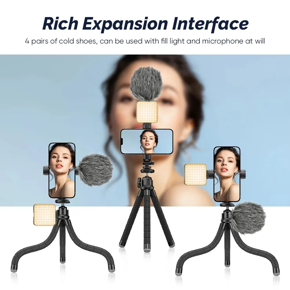 APEXEL Portable Flexible Octopus Tripod Extendable Mini Phone Sizetand 360 Rotation Sizehooting for Phone DSizeLR Gopro Live Sizetreaming