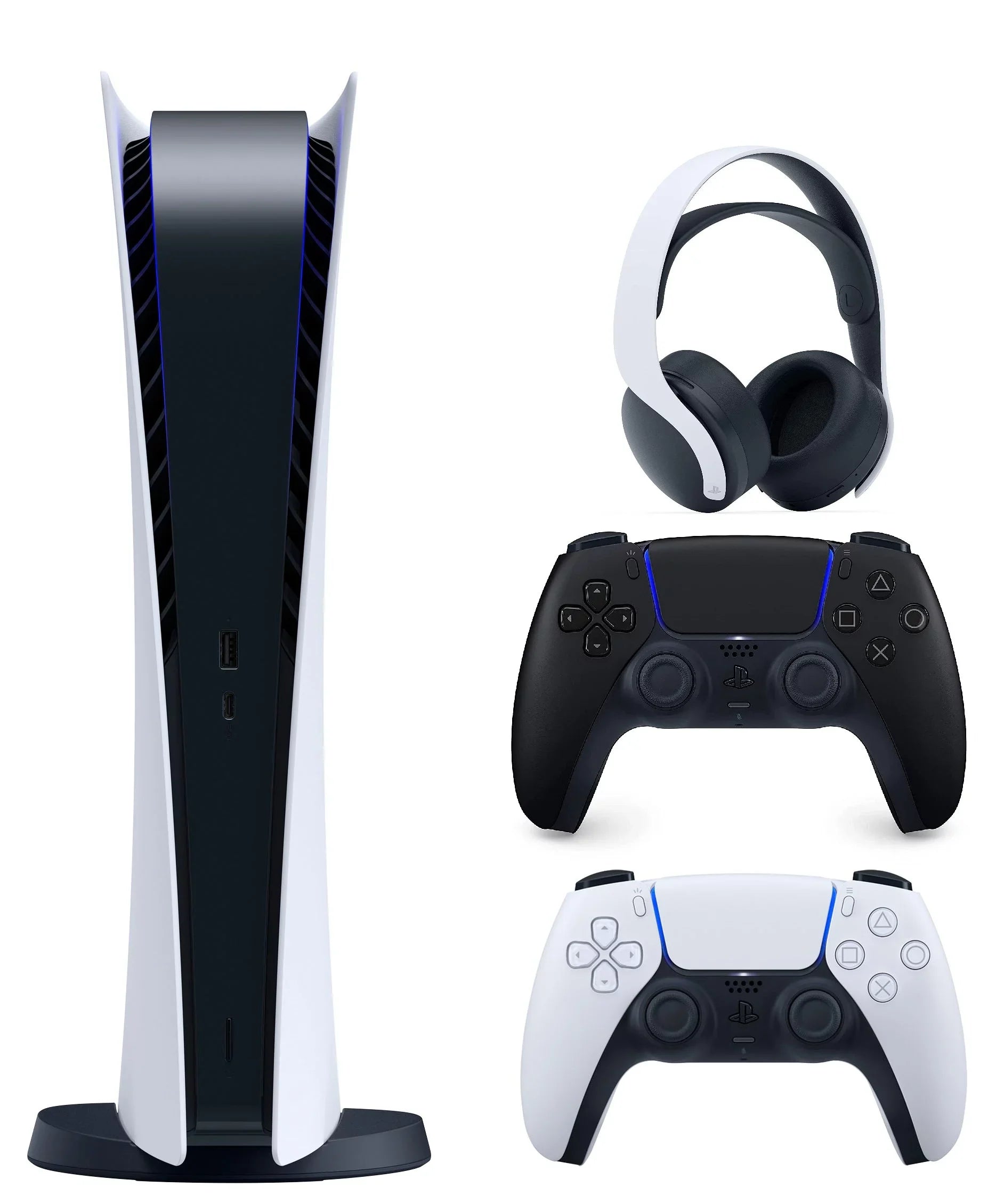 PlaySizetation 5 Digital Edition with PSize5 Midnight Black DualSizeense Controller W/ Pulse Headset Limited Bundle