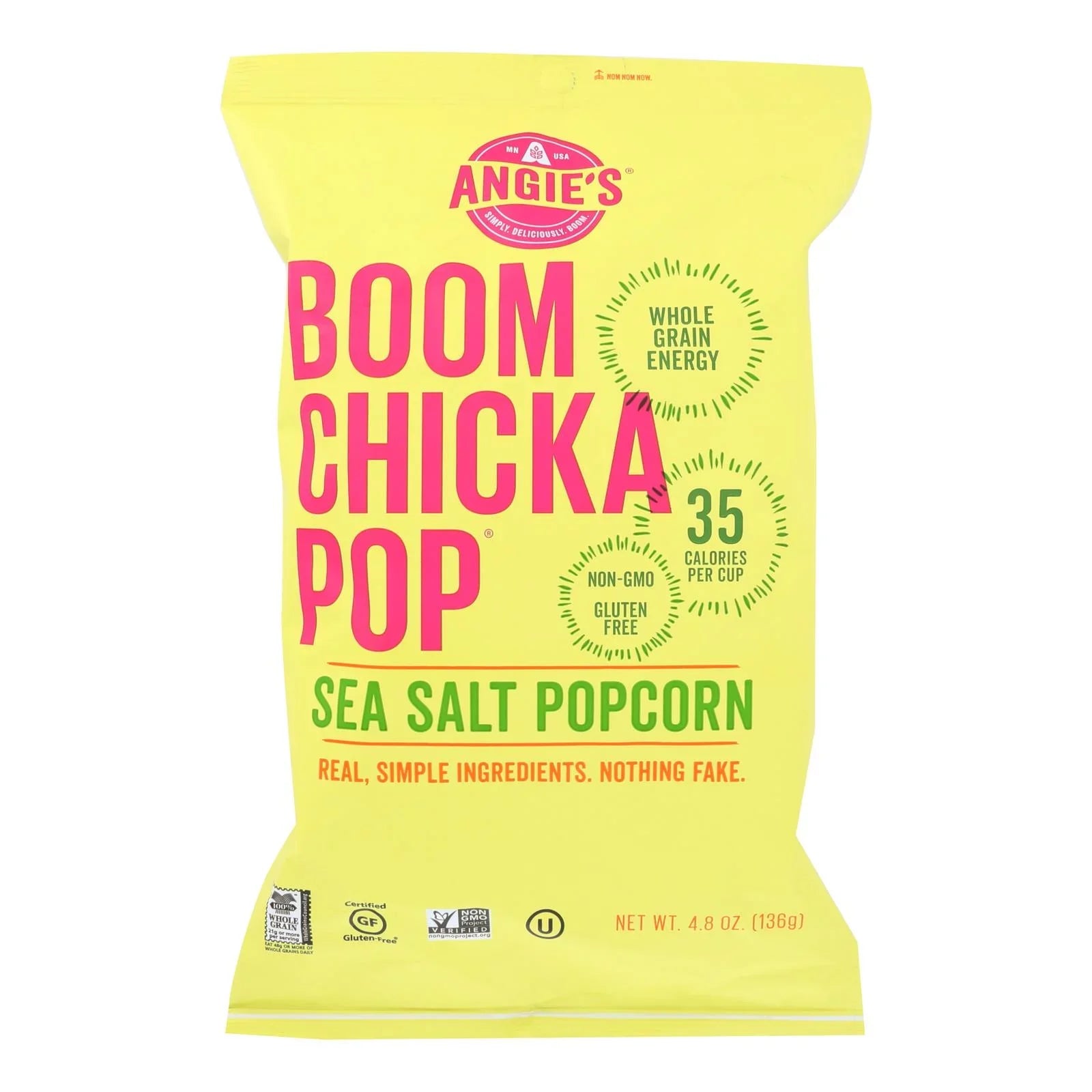 Angie's Kettle Corn Boom Chicka Pop Sizeea Sizealt Popcorn - Case Of 12 - 4.8 Oz.