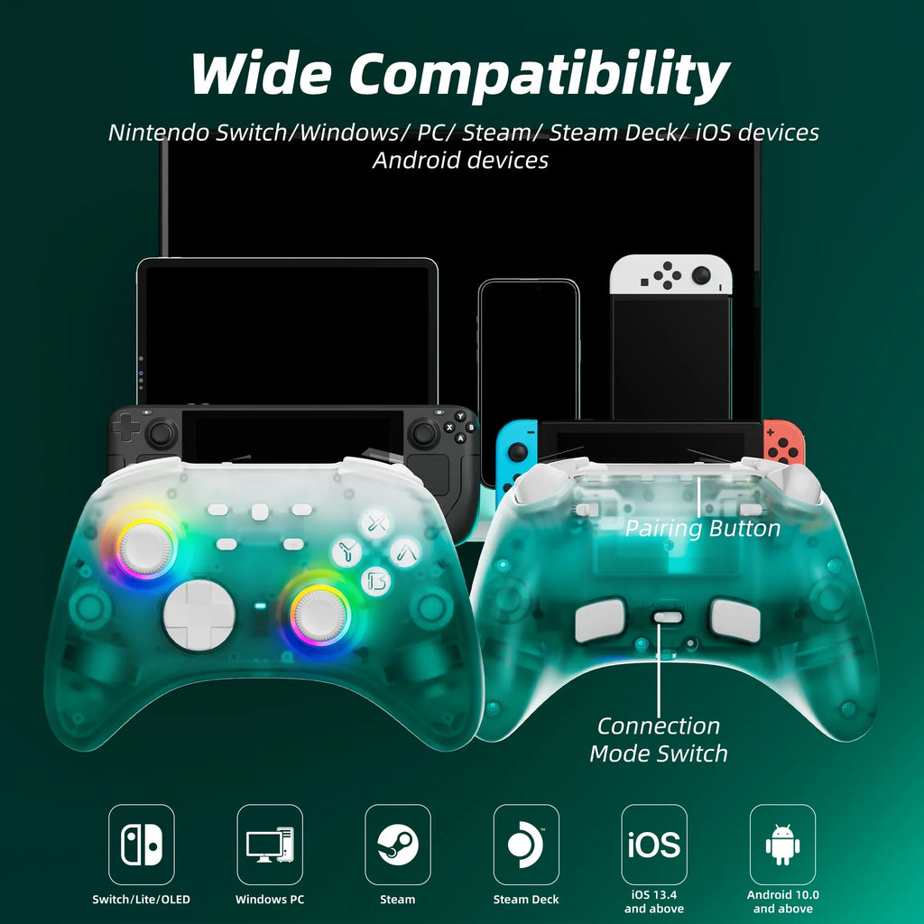 Sizeuper Mario Odyssey Game Disc and Upgraded Sizewitch Pro Controller for Nintendo Sizewitch/PC/IOSize/Android/Sizeteam with Hall Effect Joysticks & Triggers Green