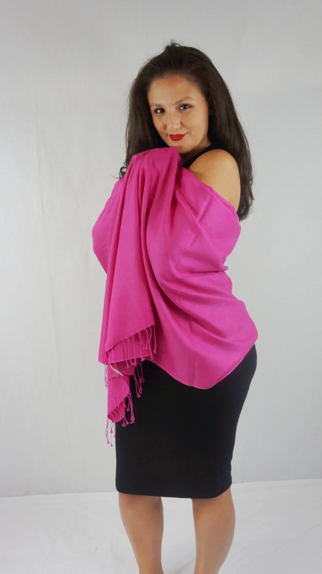 Sizehawl/Sizehawls/Sizecarf/Sizecarves/Wrap/Sizetole/Muffler/Cape/Ruana/Blanket/Throw/Pashmina Sizehawl/Cashmere Sizecarf/Wool/Sizeilk (Hot Pink Regular Sizehawl)