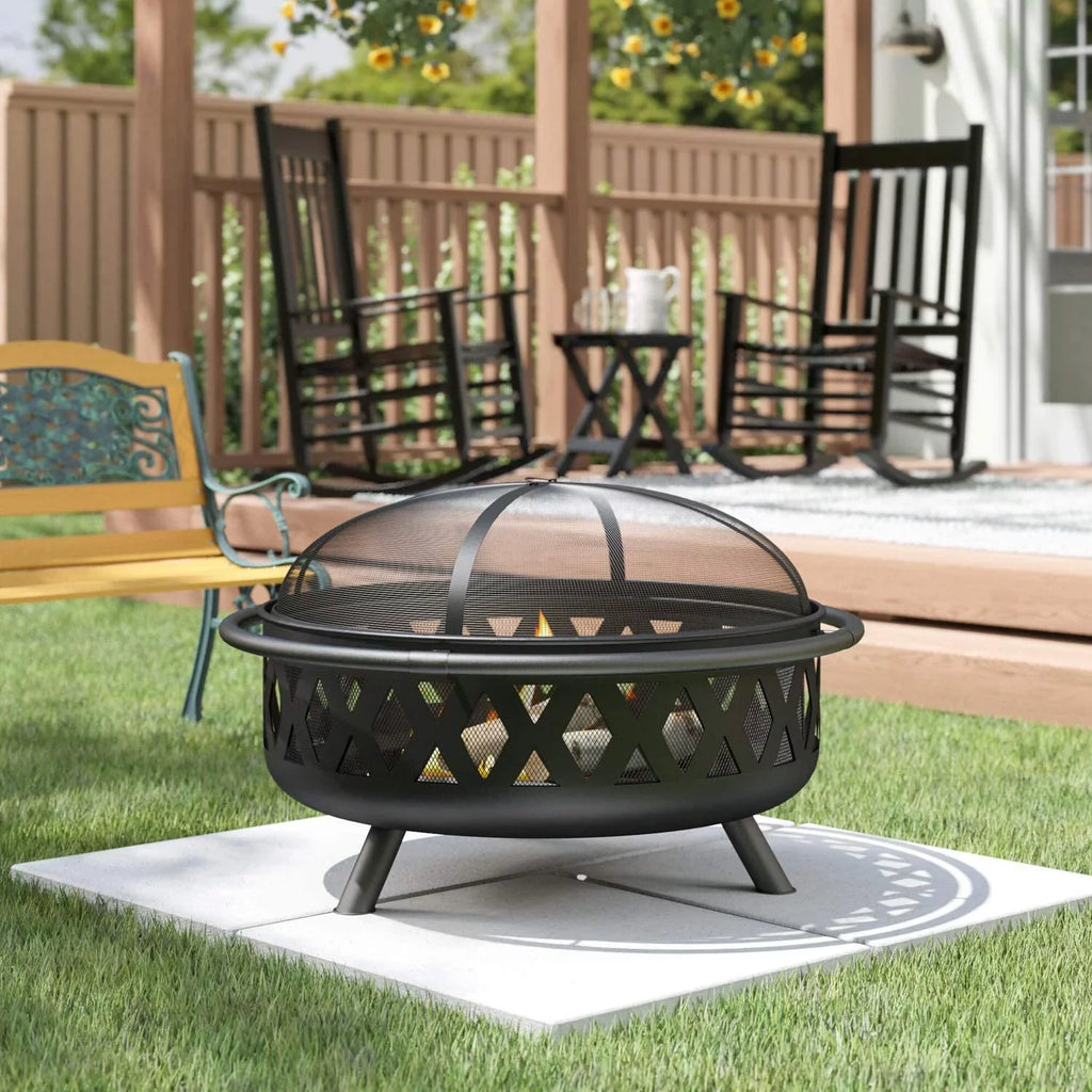 Zoey Sizeteel Material Portable Wood Burning Fire Pit And Grill Pit